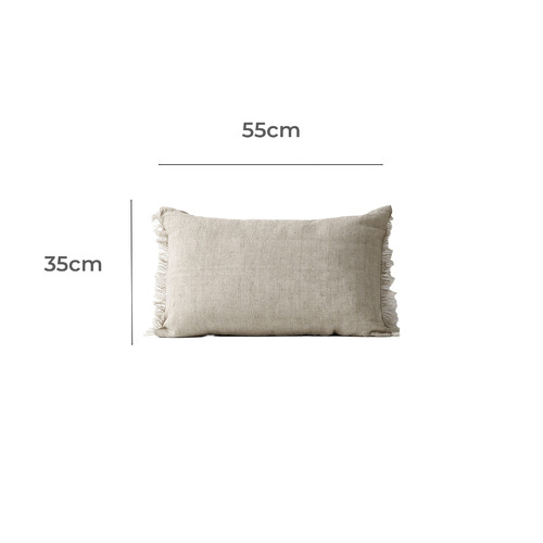 Natural Vintage Rectangular Linen Cushion