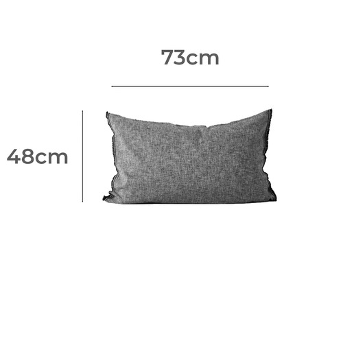 Smoke Chambray Fringe Standard Pillowcase
