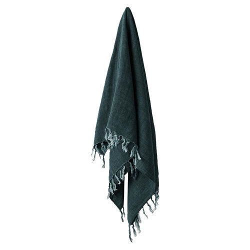 Fringed Vintage Linen Throw