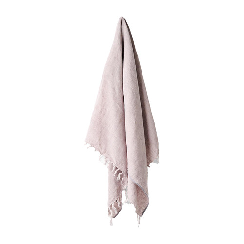 Fringed Vintage Linen Throw