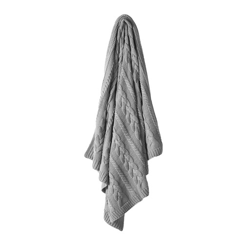 Cable Knitted Cotton Throw Temple Webster Cable Knitted Cotton Throw Temple Webster