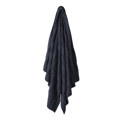 Cable Knitted Cotton Throw | Temple & Webster