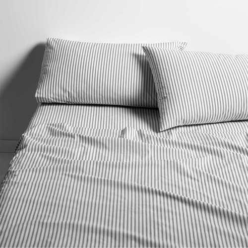 Ticking Stripe Queen Sheet Set