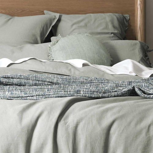 Limestone Maison Vintage Linen-Blend Quilt Cover