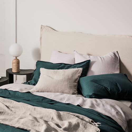Teal Maison Vintage Cotton-Blend Quilt Cover