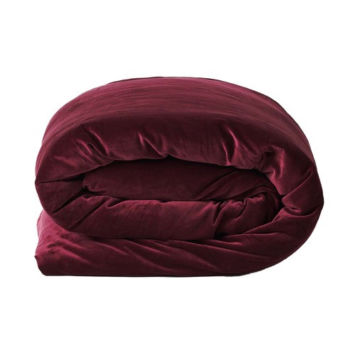 Merlot Luxury Velvet Queen Quilt Cover Temple & ster