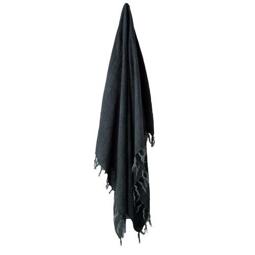 Vintage Fringed Linen Throw