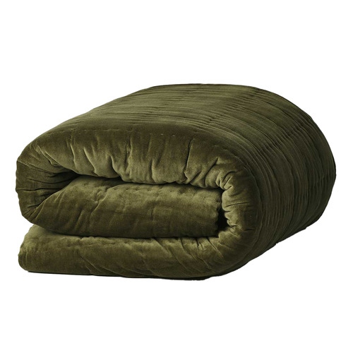 Caper Luxury Velvet Coverlet