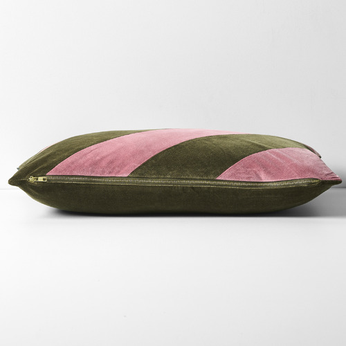 Striped Luxury Velvet Rectanglur Cushion