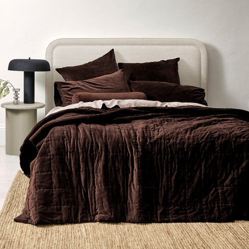 Chocolate  Luxury Velvet Coverlet