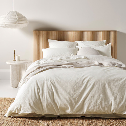 White Evie Stonewash Organic Cotton Quilt Cover