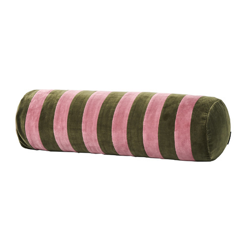 Striped Luxury Velvet Bolster Cushion