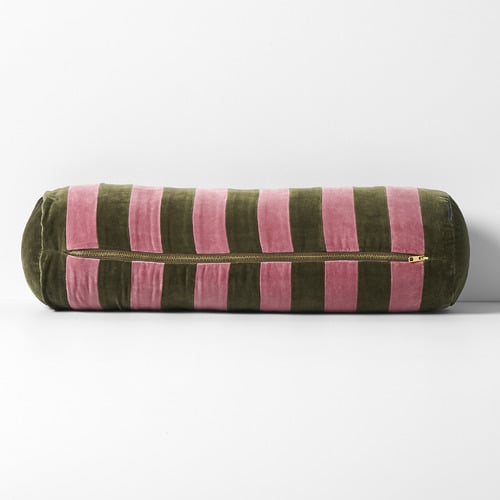 Striped Luxury Velvet Bolster Cushion