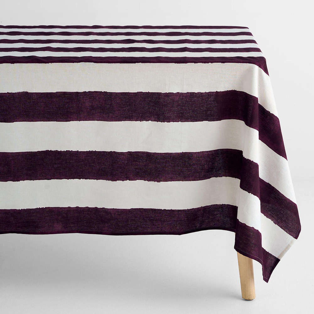 Riviera Stripe Cotton & Linen Tablecloth