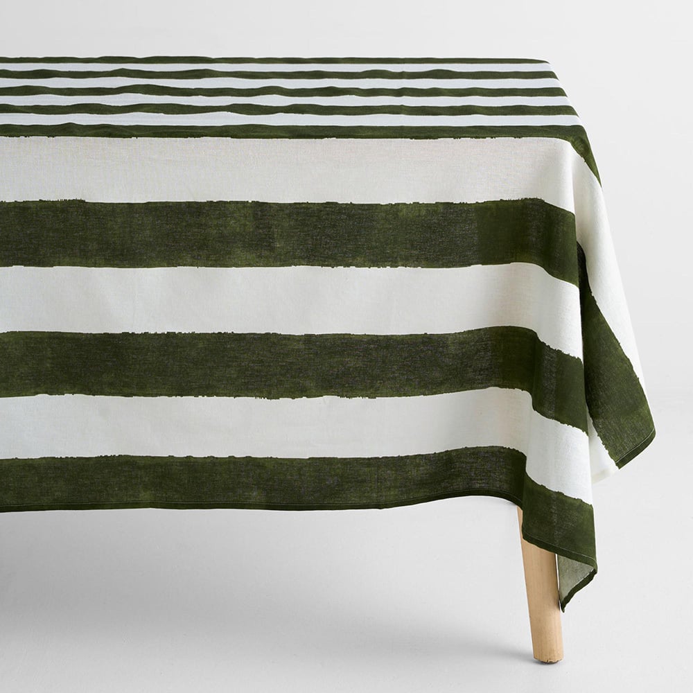 Riviera Stripe Cotton & Linen Tablecloth
