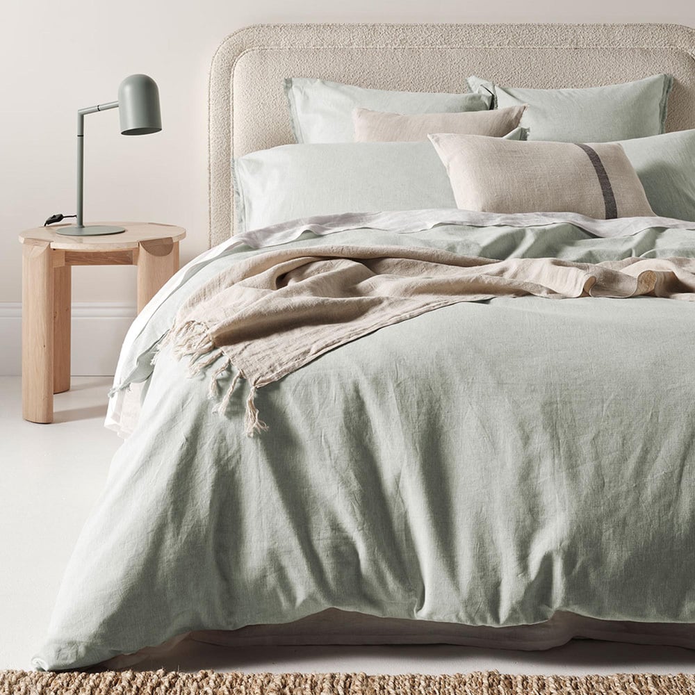 Mist Chambray Fringe Linen & Cotton Quilt Cover