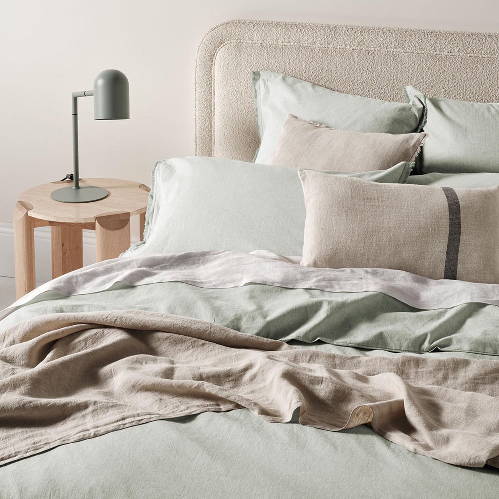 Mist Chambray Fringe Linen & Cotton Quilt Cover
