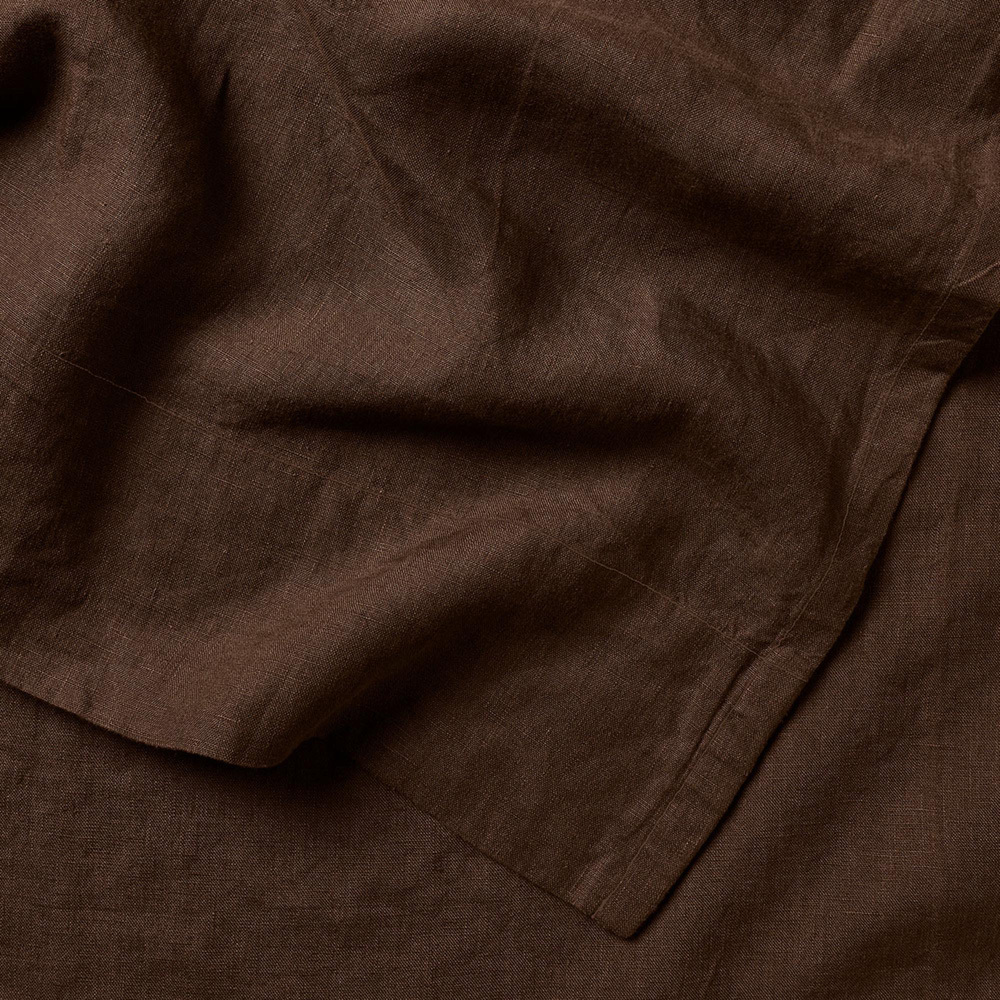 Chocolate Emile Linen Flat Sheet