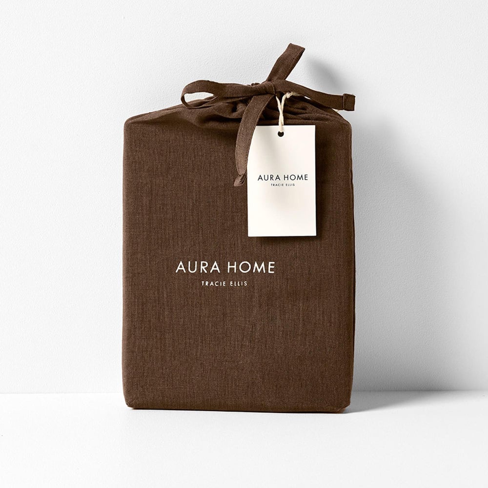 Chocolate Emile Linen Standard Pillowcase