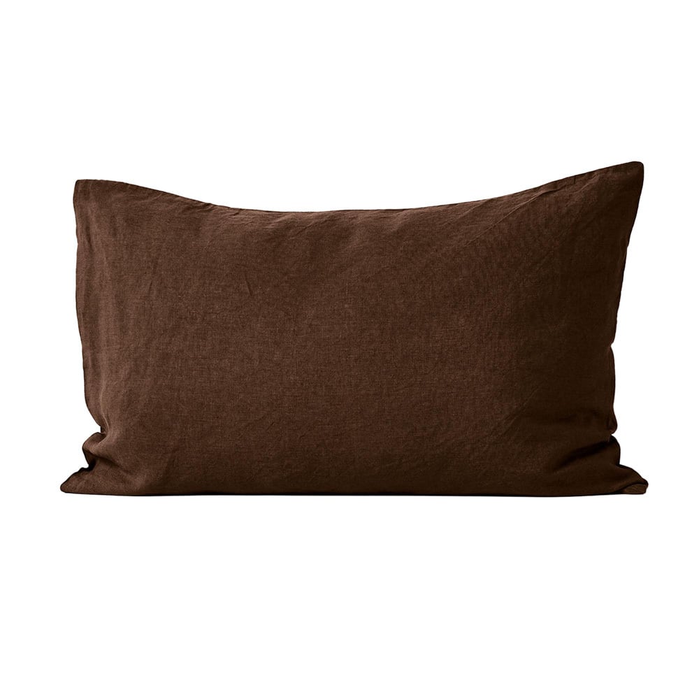 Chocolate Emile Linen Standard Pillowcase