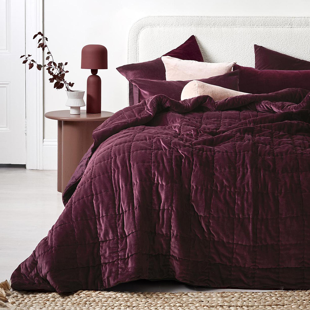 Mulberry Luxury Velvet Cotton Coverlet
