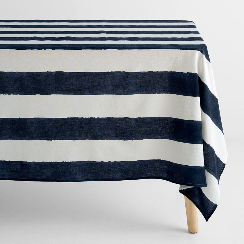 Riviera Stripe Cotton & Linen Tablecloth
