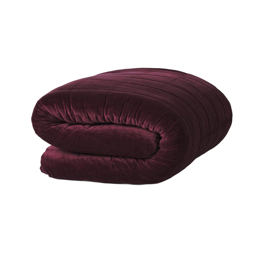 Mulberry Luxury Velvet Cotton Coverlet