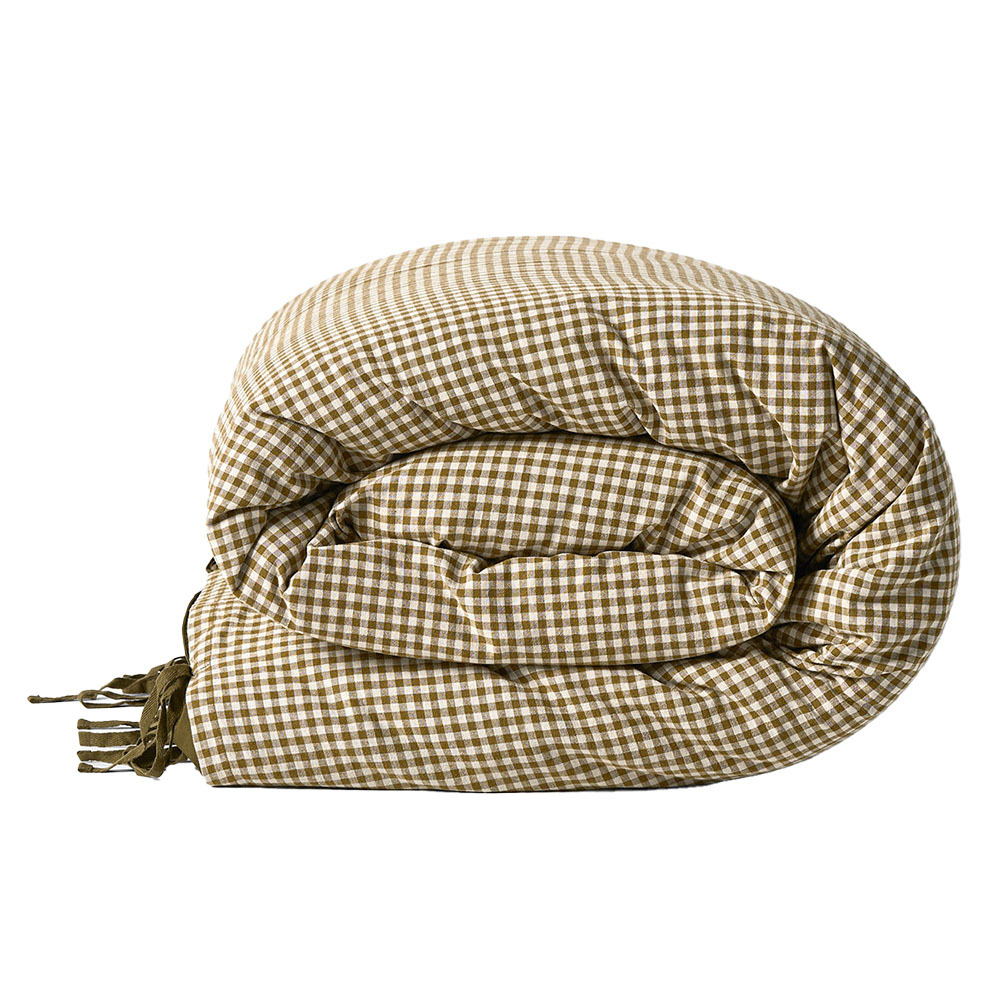 Mini Gingham European Flax Linen & Cotton Quilt Cover