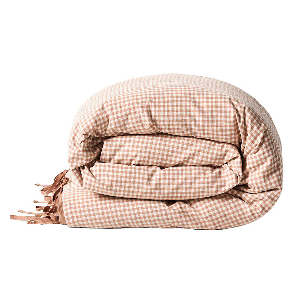 Mini Gingham European Flax Linen & Cotton Quilt Cover