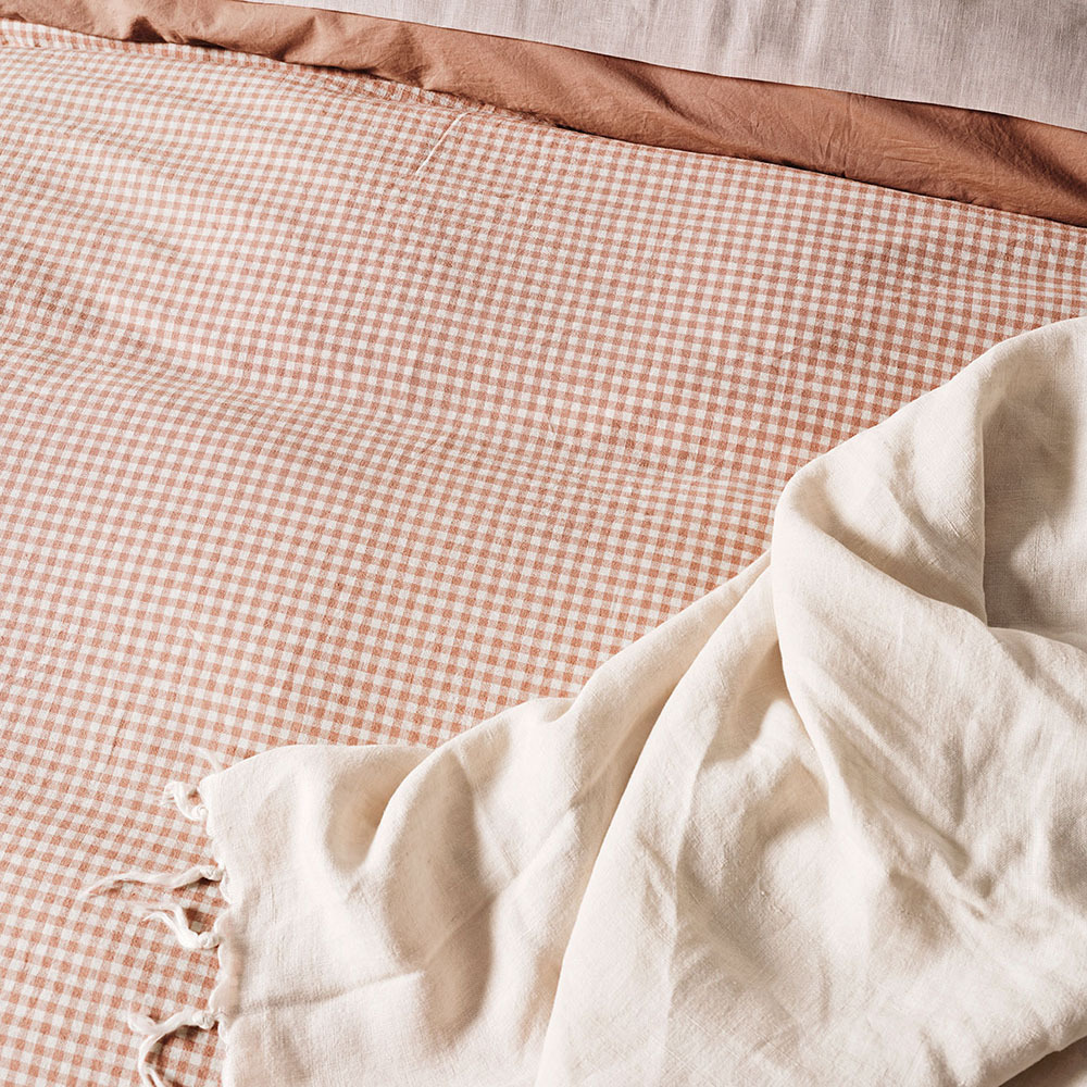 Mini Gingham European Flax Linen & Cotton Quilt Cover