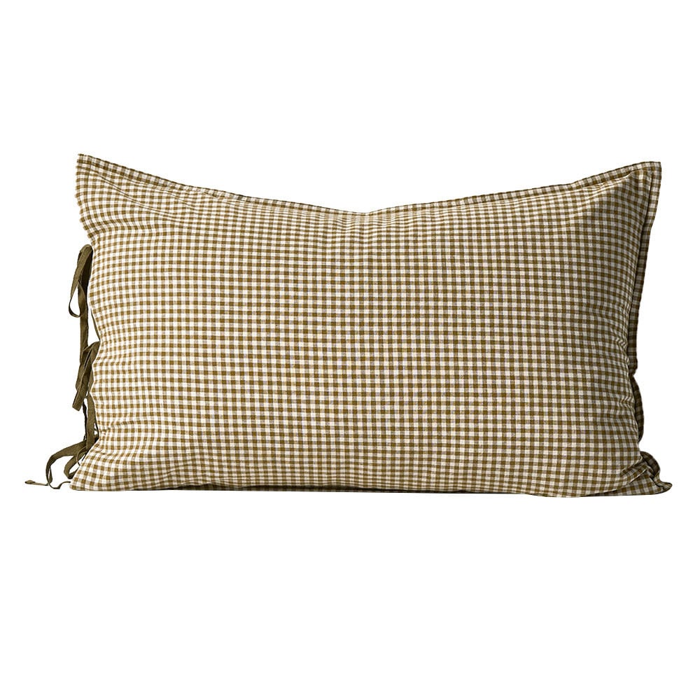 Mini Gingham European Flax Linen & Cotton Standard Pillowcase