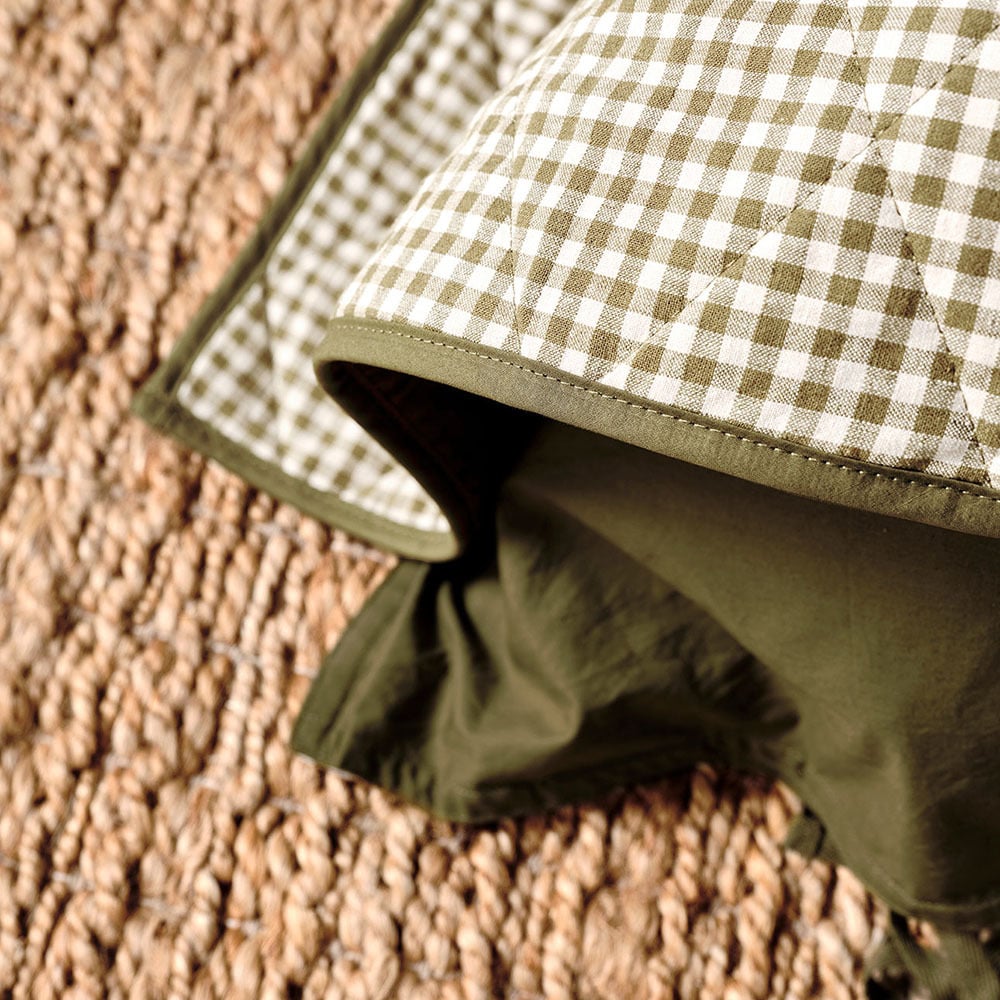 Mini Gingham European Flax Linen & Cotton Coverlet