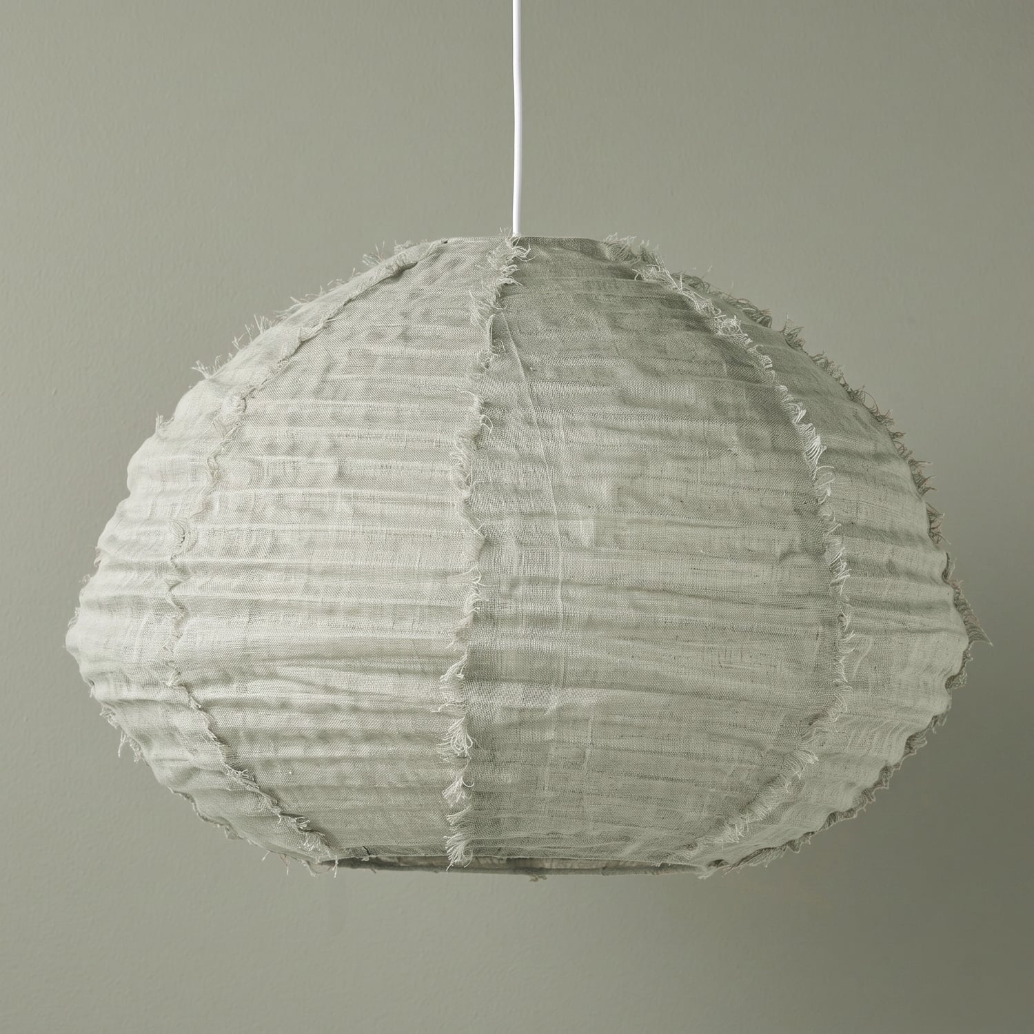Cloud Oval Fringed Linen Pendant Shade
