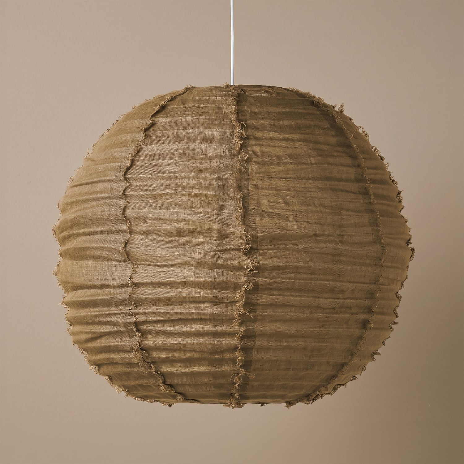 Cloud Round Fringed Linen Pendant Shade