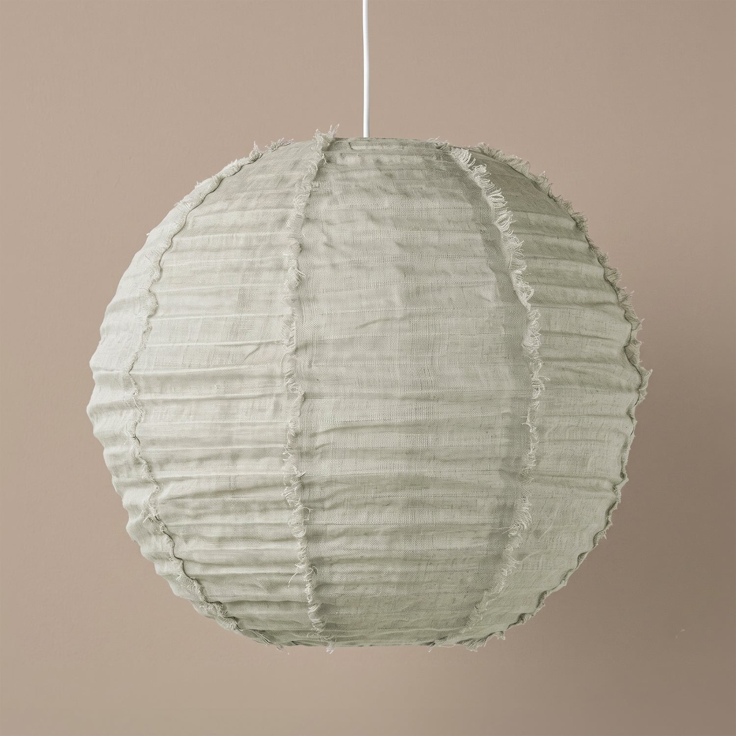 Cloud Round Fringed Linen Pendant Shade