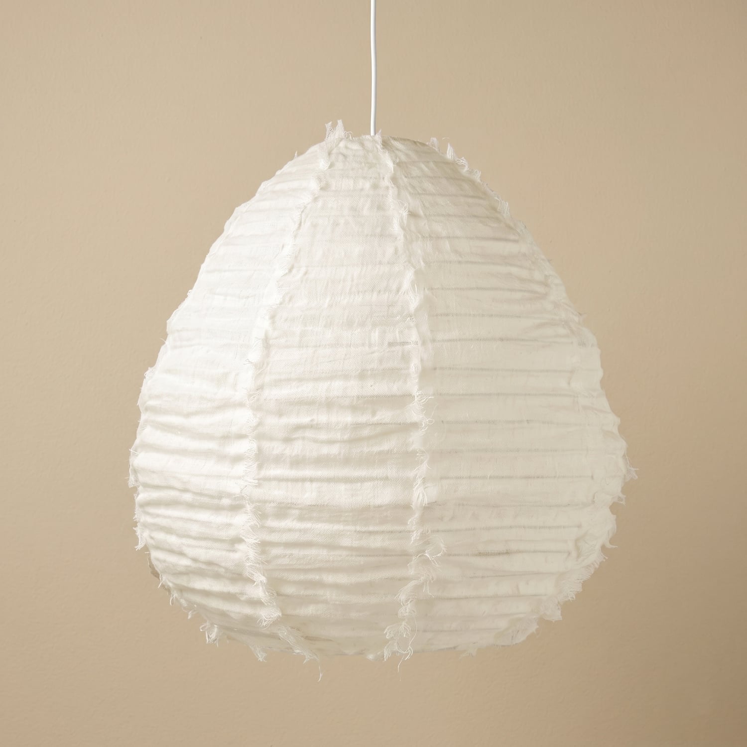 Cloud Pear Fringed Linen Pendant Shade