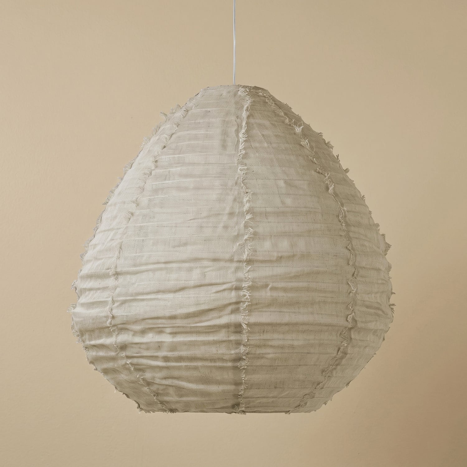 Cloud Pear Fringed Linen Pendant Shade