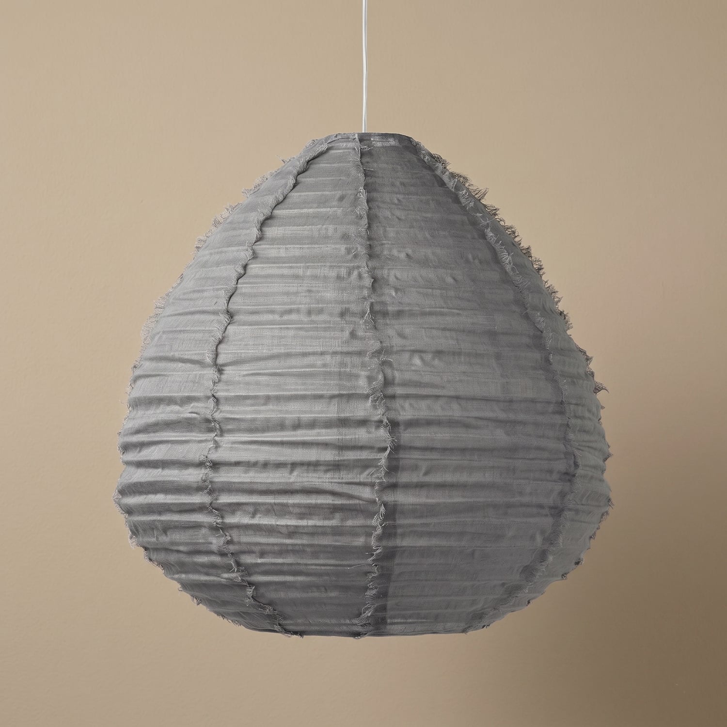 Cloud Pear Fringed Linen Pendant Shade