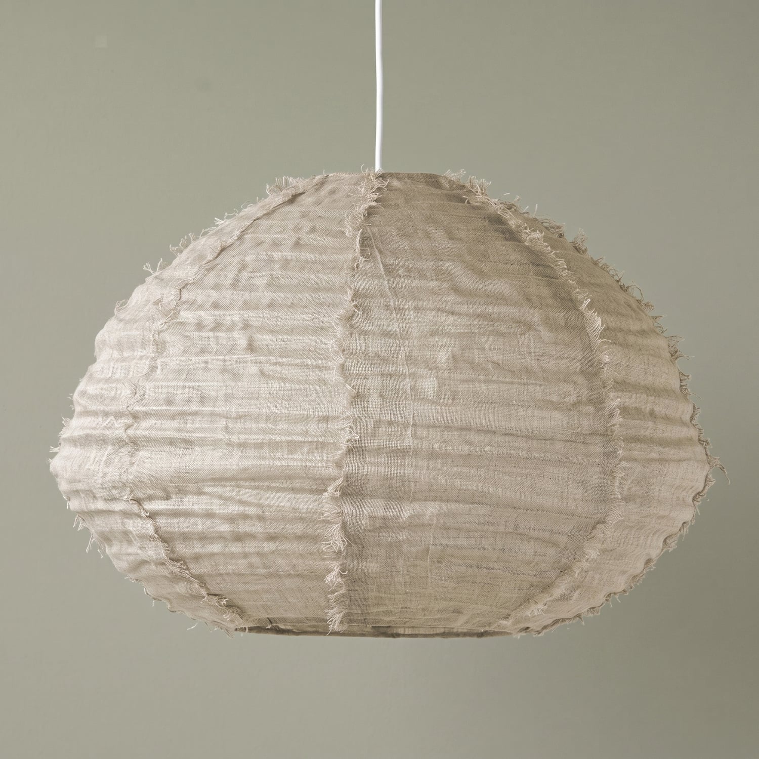 Cloud Oval Fringed Linen Pendant Shade