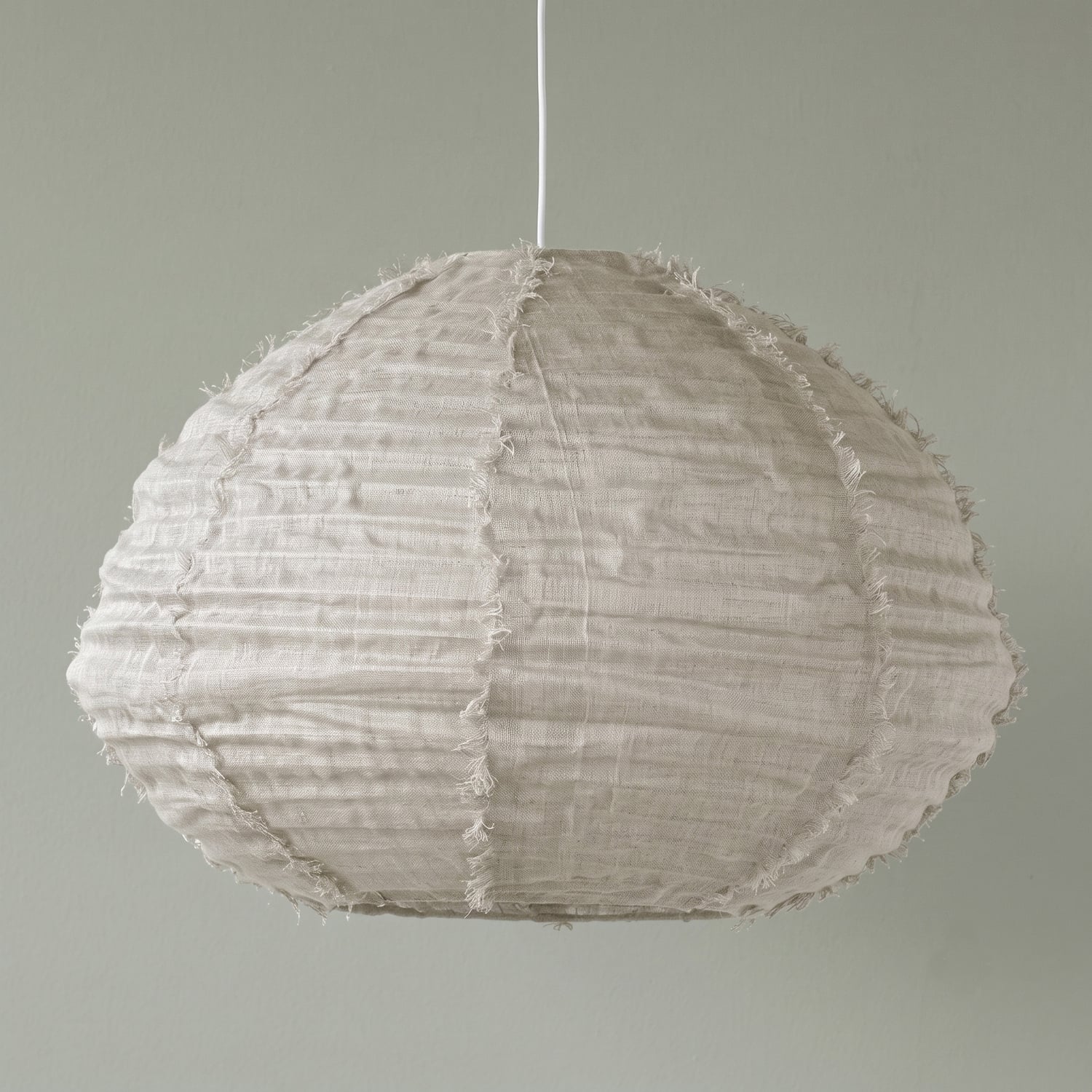 Cloud Oval Fringed Linen Pendant Shade
