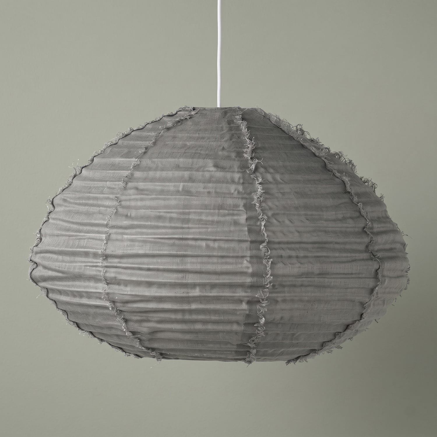 Cloud Oval Fringed Linen Pendant Shade