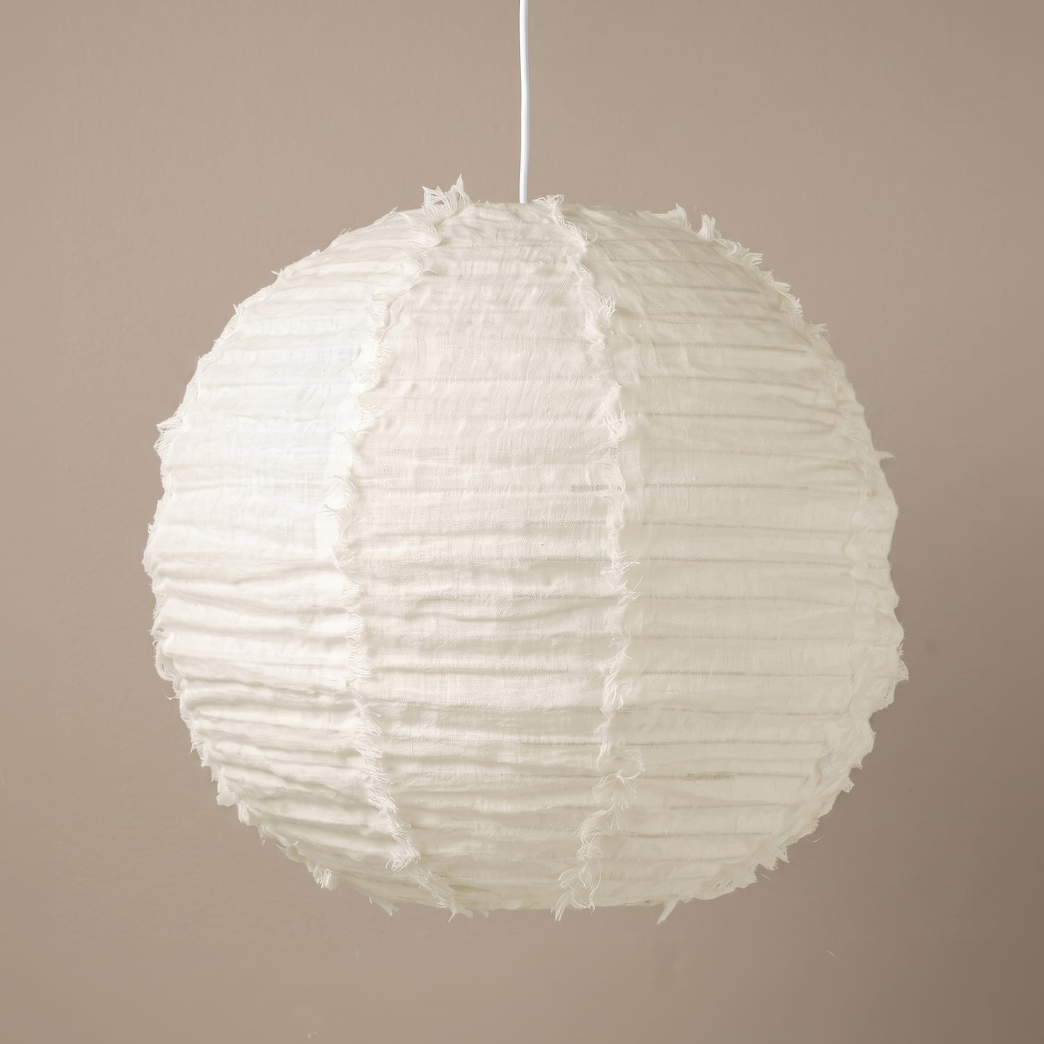 Cloud Round Fringed Linen Pendant Shade