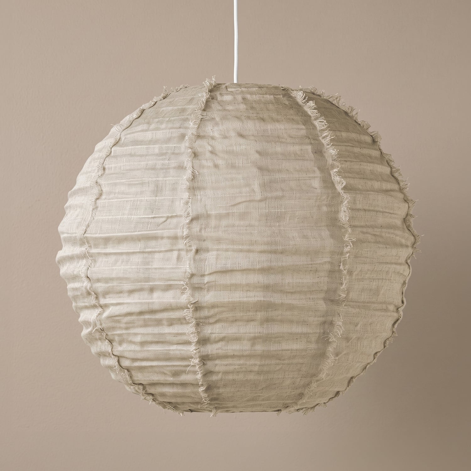 Cloud Round Fringed Linen Pendant Shade