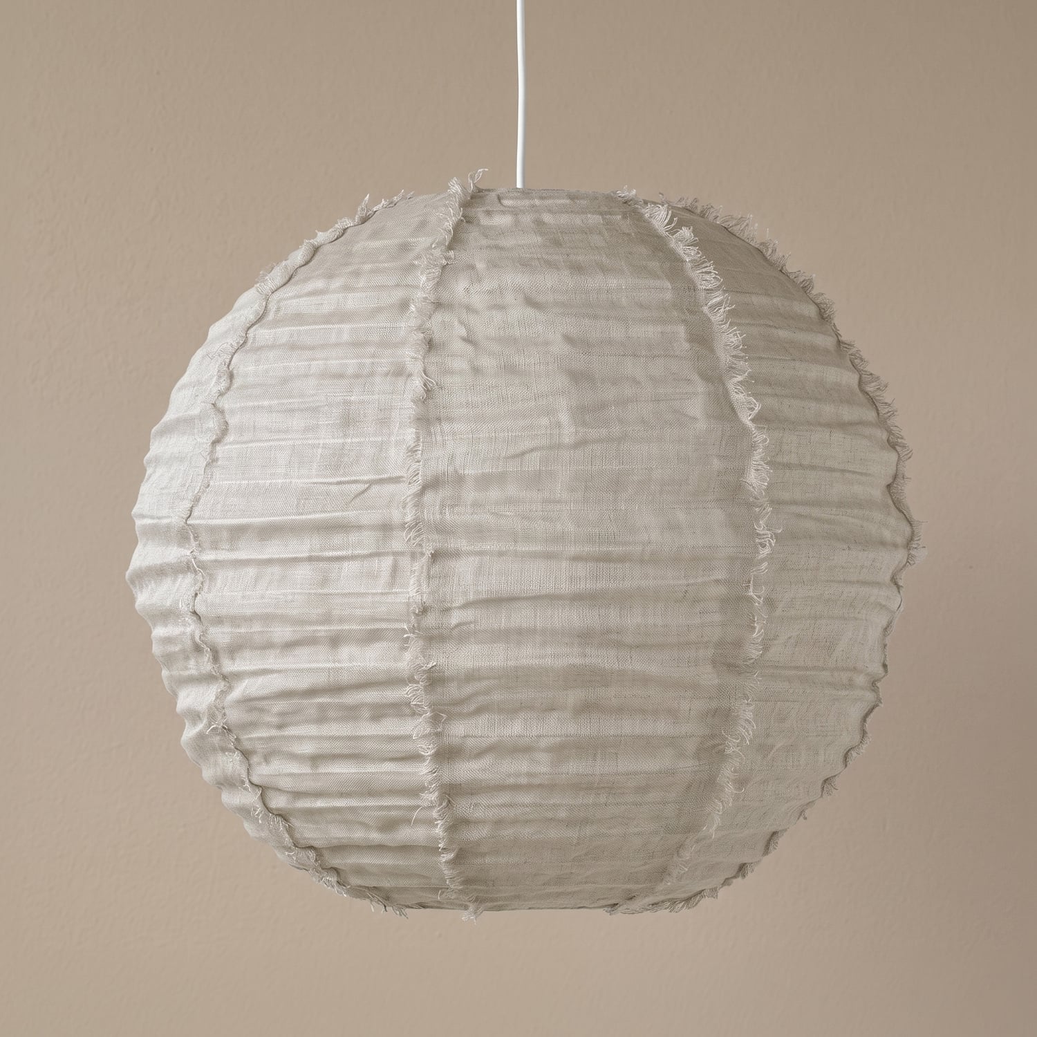 Cloud Round Fringed Linen Pendant Shade