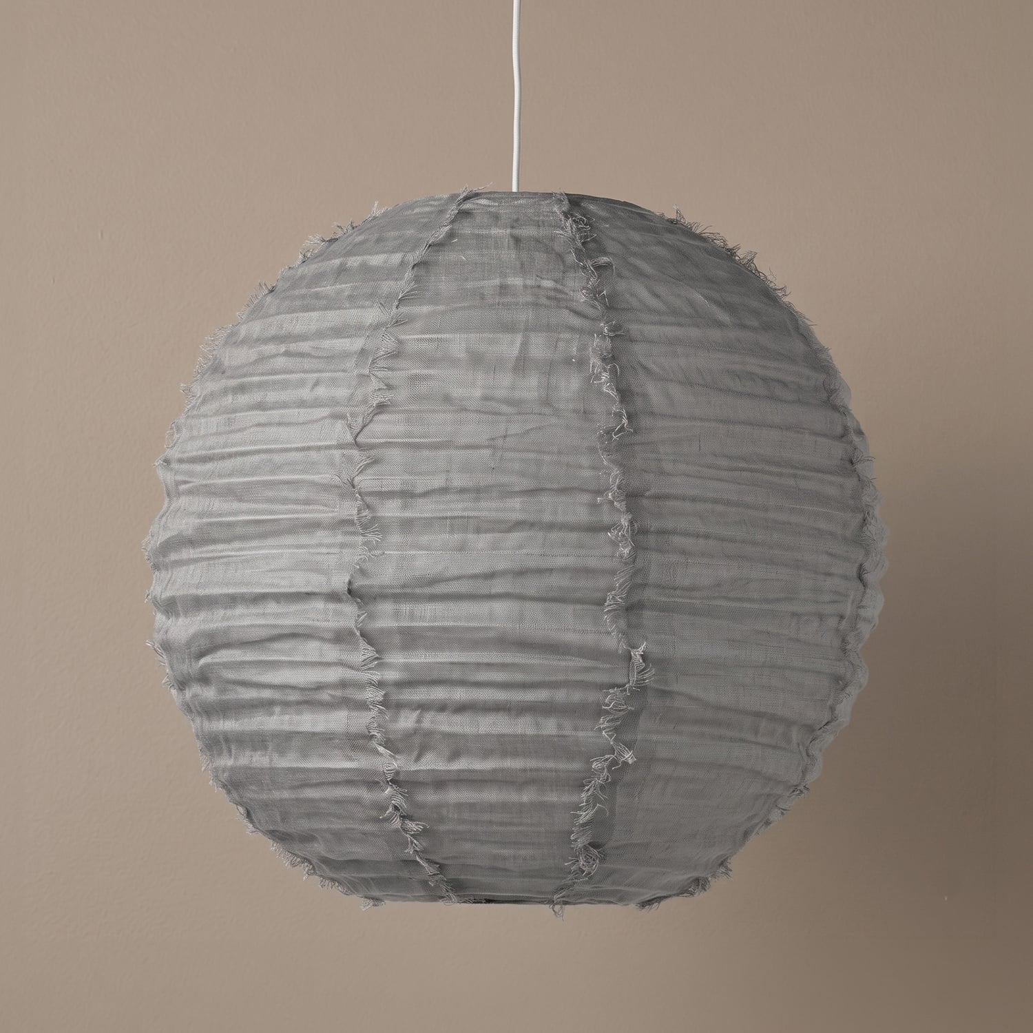 Cloud Round Fringed Linen Pendant Shade