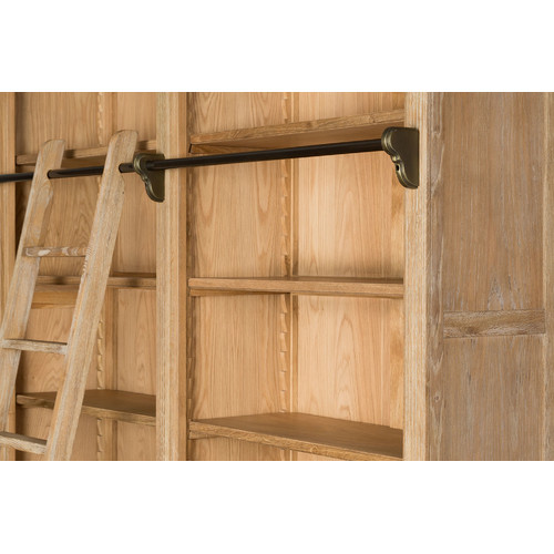 Huntington Lane Library 2 Tier Oak Bookcase With Ladder & Reviews