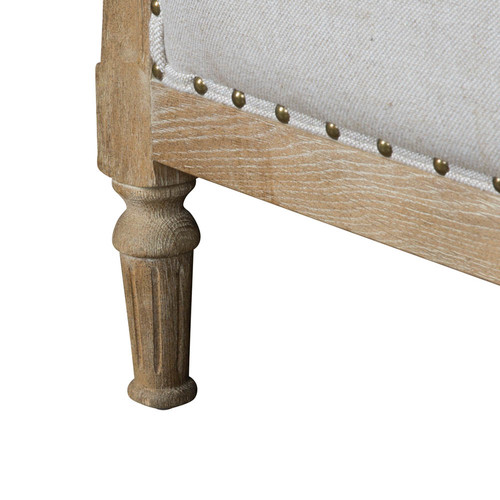 Balmoral Lane French Linen Upholstered Oak Bed Head Temple