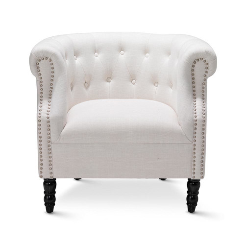 Hyde Park Home Linen White Madeline Tub Chair Temple Webster