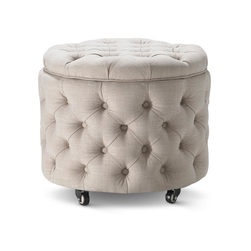 Small Taupe Emma Storage Ottoman