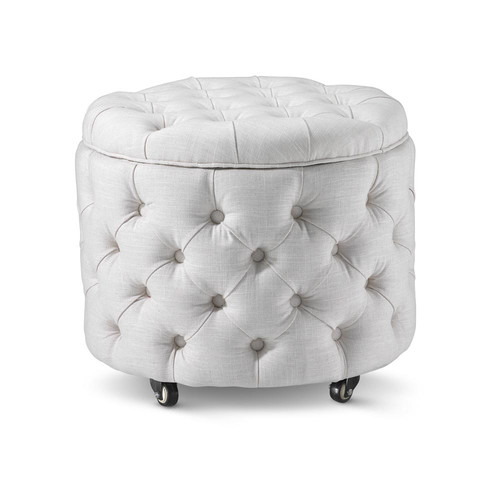 Small White Emma Storage Ottoman